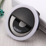 Lumière de beauté selfie rechargeable pour iPhone, Galaxy, Huawei, Xiaomi, LG, HTC et autres smartphones avec clip réglable et câble USB