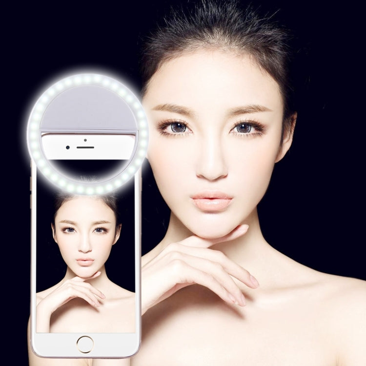 Lumière de beauté selfie rechargeable pour iPhone, Galaxy, Huawei, Xiaomi, LG, HTC et autres smartphones avec clip réglable et câble USB