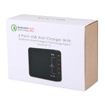 Q8118 1 Charge Rapide 3.0 + 4 USB à Identification Intelligente + 1 Chargeur USB de Bureau USB-C / Type-C 3.1