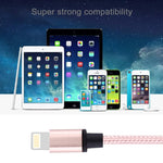 Câble de données/chargeur 1 m USB 2.0 8 broches à tête métallique tressée 58 conducteurs