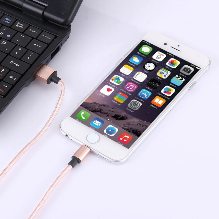Câble de données/chargeur 1 m USB 2.0 8 broches à tête métallique tressée 58 conducteurs
