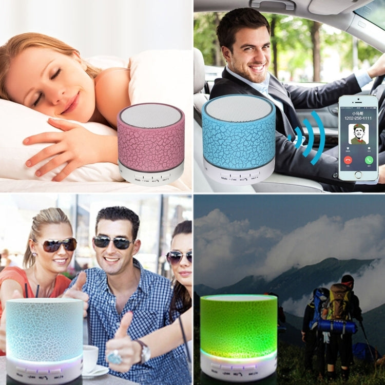 Haut-parleur stéréo Bluetooth A9 Mini portable anti-éblouissement avec lumière LED, micro intégré, support des appels mains libres et carte TF