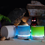 Haut-parleur stéréo Bluetooth A9 Mini portable anti-éblouissement avec lumière LED, micro intégré, support des appels mains libres et carte TF