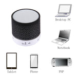 Haut-parleur stéréo Bluetooth A9 Mini portable anti-éblouissement avec lumière LED, micro intégré, support des appels mains libres et carte TF