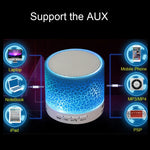 Haut-parleur stéréo Bluetooth A9 Mini portable anti-éblouissement avec lumière LED, micro intégré, support des appels mains libres et carte TF