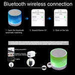 Haut-parleur stéréo Bluetooth A9 Mini portable anti-éblouissement avec lumière LED, micro intégré, support des appels mains libres et carte TF