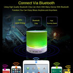 Haut-parleur stéréo Bluetooth A9 Mini portable anti-éblouissement avec lumière LED, micro intégré, support des appels mains libres et carte TF
