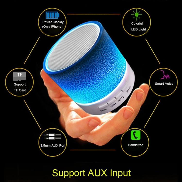 Haut-parleur stéréo Bluetooth A9 Mini portable anti-éblouissement avec lumière LED, micro intégré, support des appels mains libres et carte TF