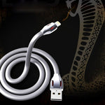 Câble de synchronisation de données et de charge USB 8 broches vers USB REMAX RC-035i Laser Series 1m 2.1A avec indicateur LED, blanc