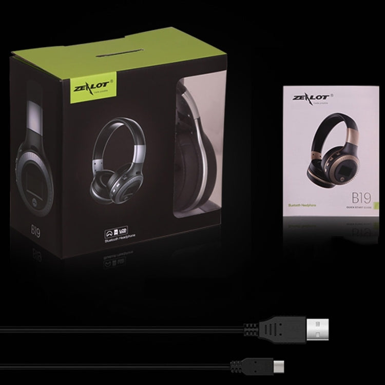 Casque audio stéréo Bluetooth pliable Zealot B19 avec affichage pour iPhone, Galaxy, Huawei, Xiaomi, LG, HTC et autres smartphones