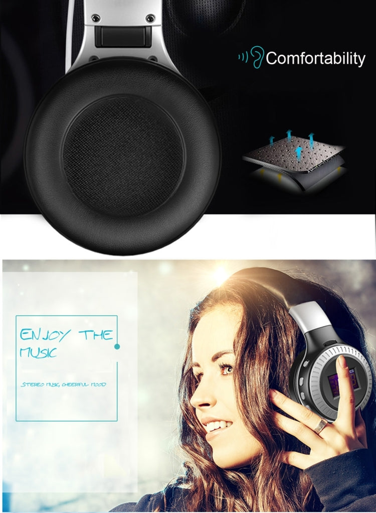 Casque audio stéréo Bluetooth pliable Zealot B19 avec affichage pour iPhone, Galaxy, Huawei, Xiaomi, LG, HTC et autres smartphones