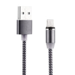Câble de charge magnétique style tressé USB 2.0 vers 8 broches rotation 360 degrés avec indicateur LED, longueur du câble : 1m