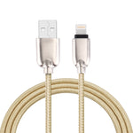 Câble de synchronisation de données et de chargement USB 8 broches vers iPhone/iPad, 1 m, tressé, 108 cœurs en cuivre