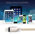 Câble de synchronisation de données et de chargement USB 8 broches vers iPhone/iPad, 1 m, tressé, 108 cœurs en cuivre