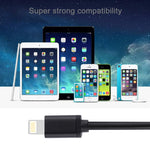 Câble de synchronisation de données et de chargement USB vers 8 broches pour iPhone, iPad, 1 m 3 A, diamètre : 4 cm