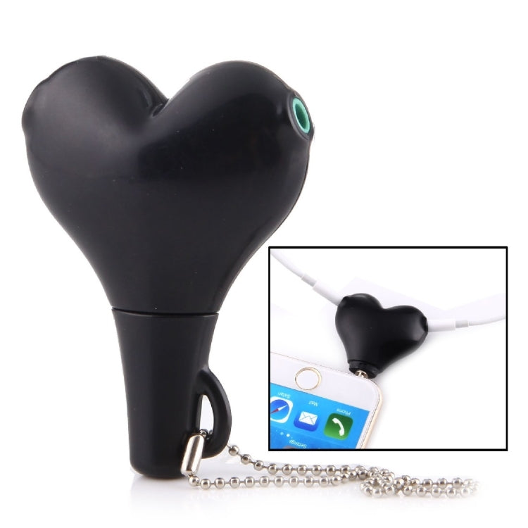 Adaptateur multi-fonction en forme de cœur avec prise jack 3,5 mm 1 mâle vers 2 femelles, avec porte-clés, pour iPhone, iPad, iPod, Samsung, Xiaomi, HTC et autres produits électroniques numériques avec interface audio 3,5 mm