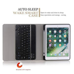 Étui en cuir horizontal rabattable pour tablette avec clavier Bluetooth détachable, support et porte-stylet pour iPad Pro 9,7 pouces, iPad Air, iPad Air 2, iPad 9,7 pouces (2017), iPad 9,7 pouces (2018), A07B Bleu, A07B Or Rose, A07B Noir, A07B Or