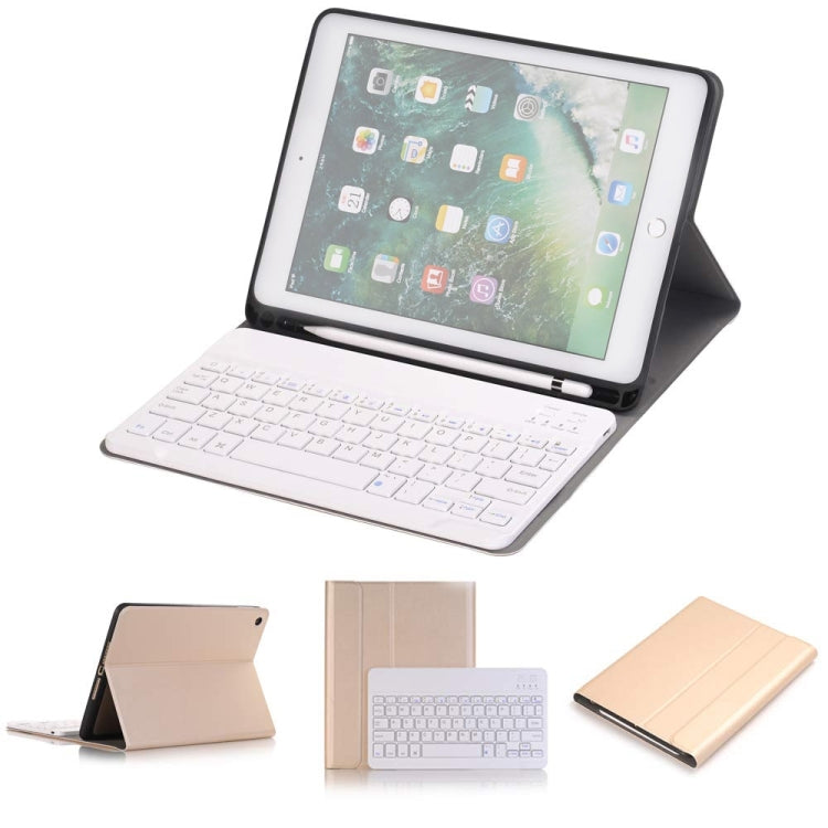 Étui en cuir horizontal rabattable pour tablette avec clavier Bluetooth détachable, support et porte-stylet pour iPad Pro 9,7 pouces, iPad Air, iPad Air 2, iPad 9,7 pouces (2017), iPad 9,7 pouces (2018), A07B Bleu, A07B Or Rose, A07B Noir, A07B Or