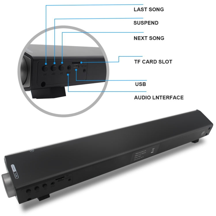 Barre de son LP-08 (CE0150) lecteur MP3 USB 2.1CH haut-parleur barre de son Bluetooth sans fil, CE0150 argent, CE0150 noir, CE0150 or