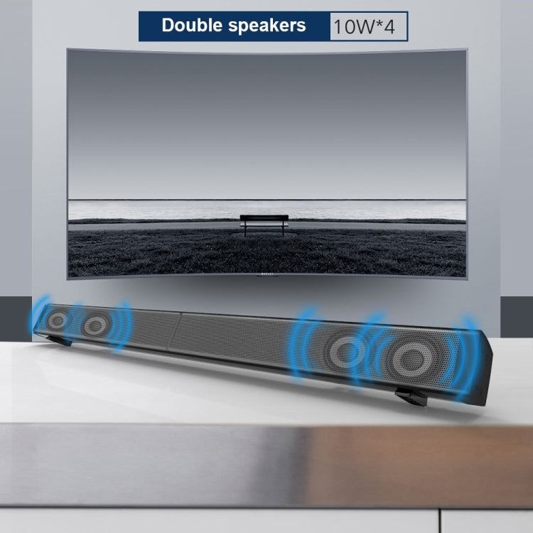 Barre de son LP-09 (CE0148) Enceinte de barre de son sans fil Bluetooth Home Cinéma avec télécommande, CE0148 Noir