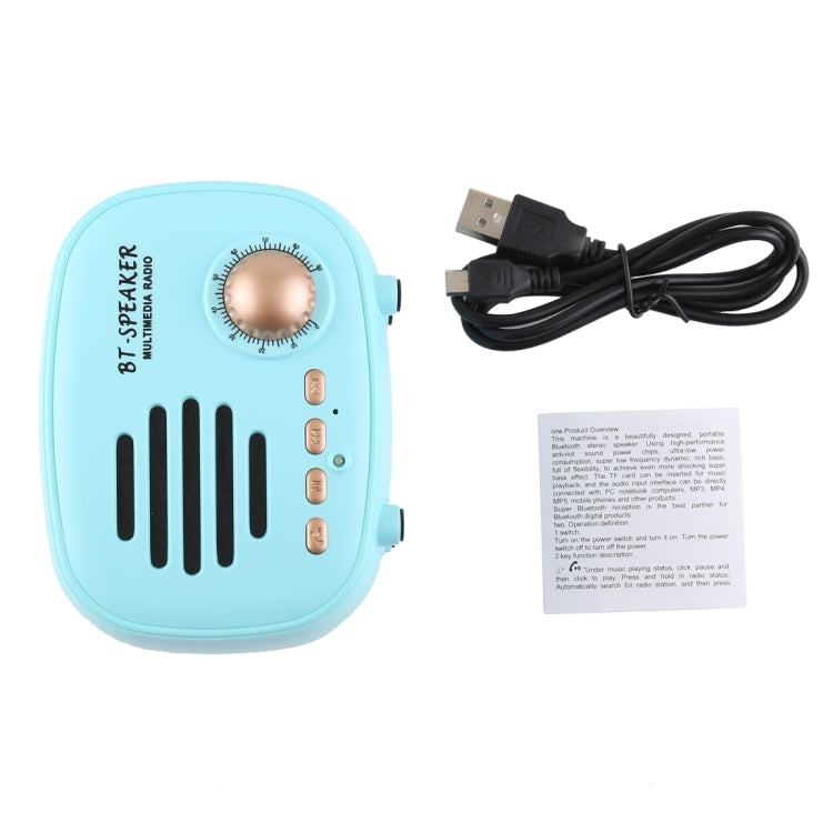Haut-parleur Bluetooth rétro mini Q108 sans fil, support mains libres / carte TF / disque U / FM