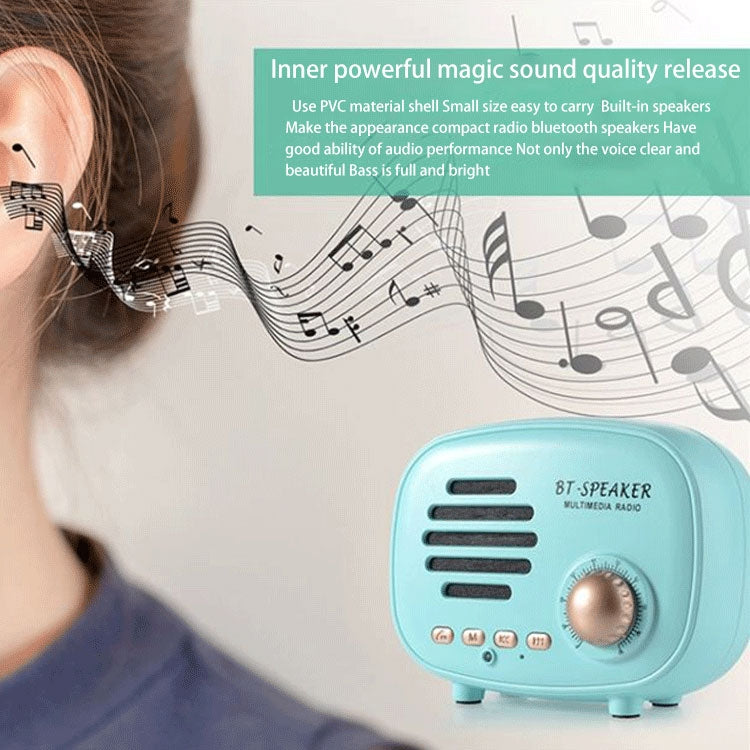 Haut-parleur Bluetooth rétro mini Q108 sans fil, support mains libres / carte TF / disque U / FM