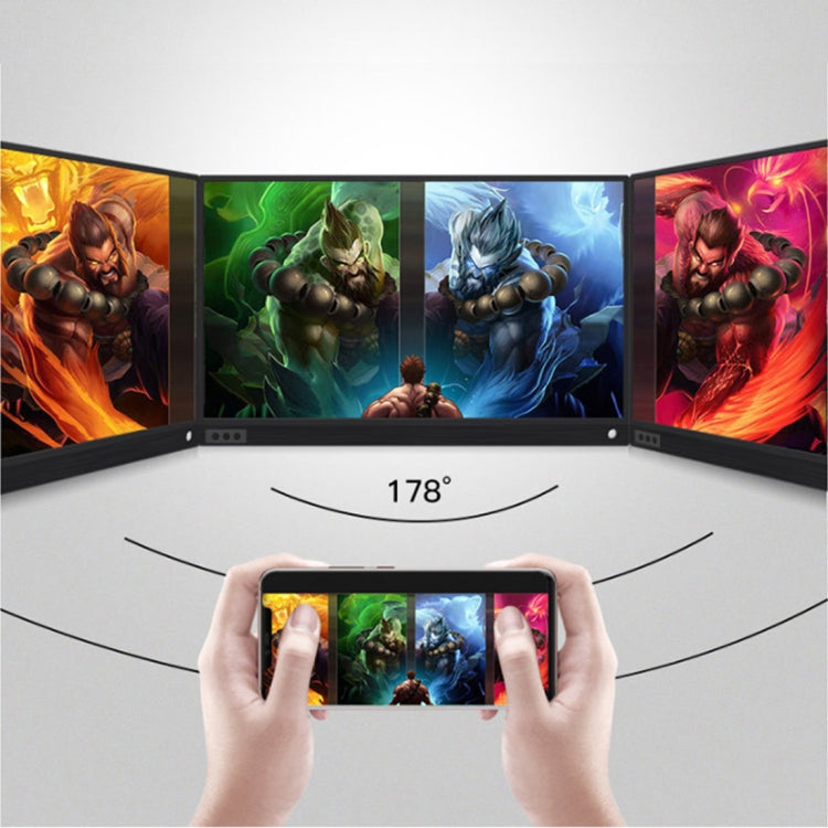 Écran portable HD 15,6 pouces 1080P grand angle 178 degrés pour ordinateur de bureau / console de jeu / écran simultané / PS4 / PS3 / XBox, avec interfaces Mini HDMI & Micro USB & 2 USB-C / Type-C