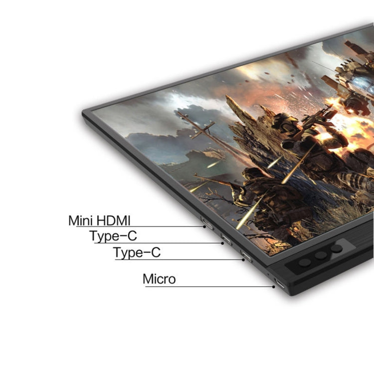 Écran portable HD 15,6 pouces 1080P grand angle 178 degrés pour ordinateur de bureau / console de jeu / écran simultané / PS4 / PS3 / XBox, avec interfaces Mini HDMI & Micro USB & 2 USB-C / Type-C