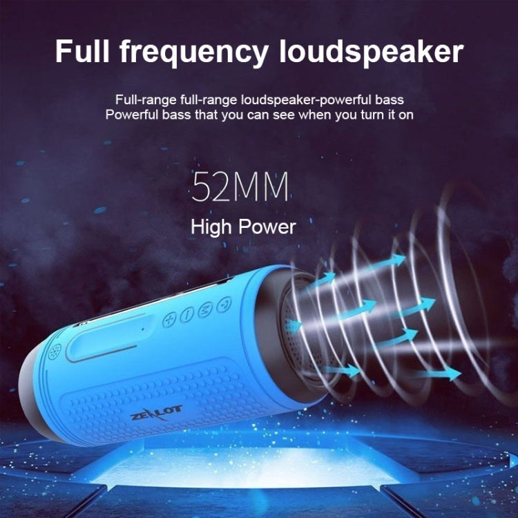 Enceinte Bluetooth sans fil multifonctionnelle ZEALOT A1 Bass, microphone intégré, support appels Bluetooth & AUX & carte TF & lumières LED