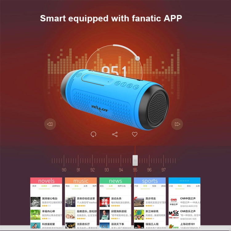 Enceinte Bluetooth sans fil multifonctionnelle ZEALOT A1 Bass, microphone intégré, support appels Bluetooth & AUX & carte TF & lumières LED