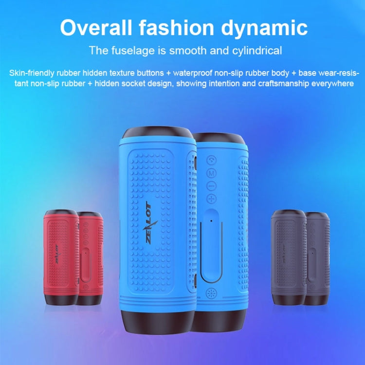 Enceinte Bluetooth sans fil multifonctionnelle ZEALOT A1 Bass, microphone intégré, support appels Bluetooth & AUX & carte TF & lumières LED