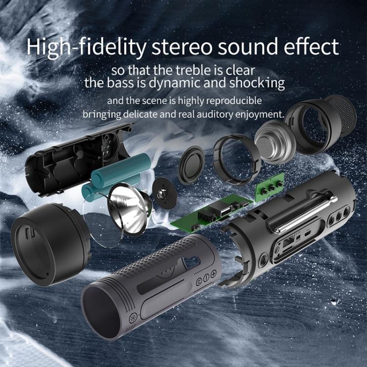 Enceinte Bluetooth sans fil multifonctionnelle ZEALOT A2 Bass, microphone intégré, support appels Bluetooth & AUX & carte TF & lumières LED