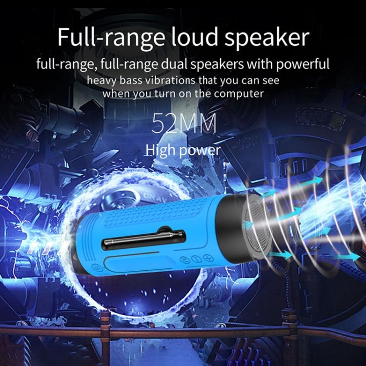 Enceinte Bluetooth sans fil multifonctionnelle ZEALOT A2 Bass, microphone intégré, support appels Bluetooth & AUX & carte TF & lumières LED