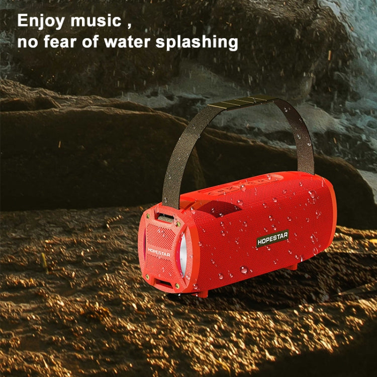 Enceinte Bluetooth portable extérieure étanche HOPESTAR H24 Pro TWS à texture tissée avec lumière rythmique, prise en charge appel mains libres & disque U & carte TF & AUX 3,5 mm & FM, H24 Pro Noir, H24 Pro Gris, H24 Pro Bleu, H24 Pro Rouge