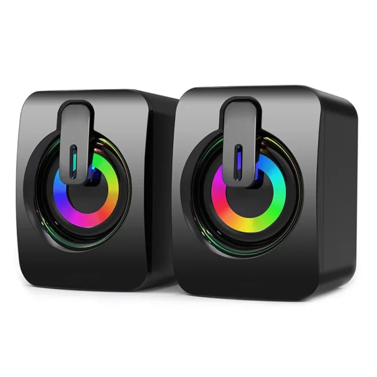 A2 Mini haut-parleur de bureau USB 2.0 filaire et lumineux pour téléphone portable et ordinateur