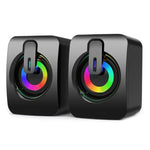 A2 Mini haut-parleur de bureau USB 2.0 filaire et lumineux pour téléphone portable et ordinateur