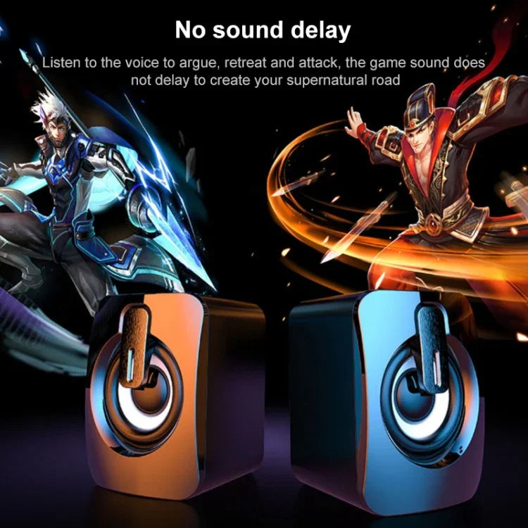 A2 Mini haut-parleur de bureau USB 2.0 filaire et lumineux pour téléphone portable et ordinateur