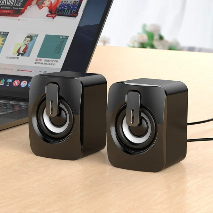 A2 Mini haut-parleur de bureau USB 2.0 filaire et lumineux pour téléphone portable et ordinateur