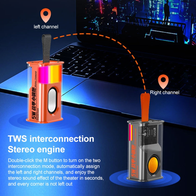 Haut-parleur Bluetooth TWS portable 5W Bullet sans fil, (Orange), (Vert), (Gris), (Violet)
