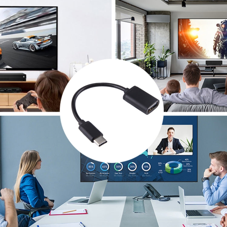 Câble OTG métallique USB femelle vers Type-C mâle 8,3 cm, câble de charge et de données