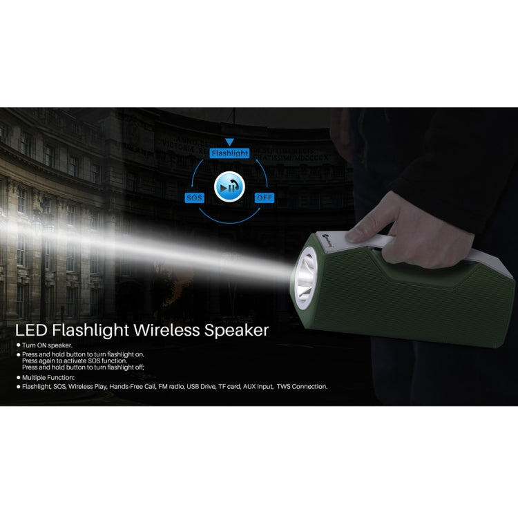 Haut-parleur stéréo Bluetooth sans fil portable NewRixing NR-2028 avec éclairage, support fonction TWS