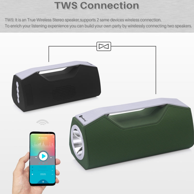 Haut-parleur stéréo Bluetooth sans fil portable NewRixing NR-2028 avec éclairage, support fonction TWS