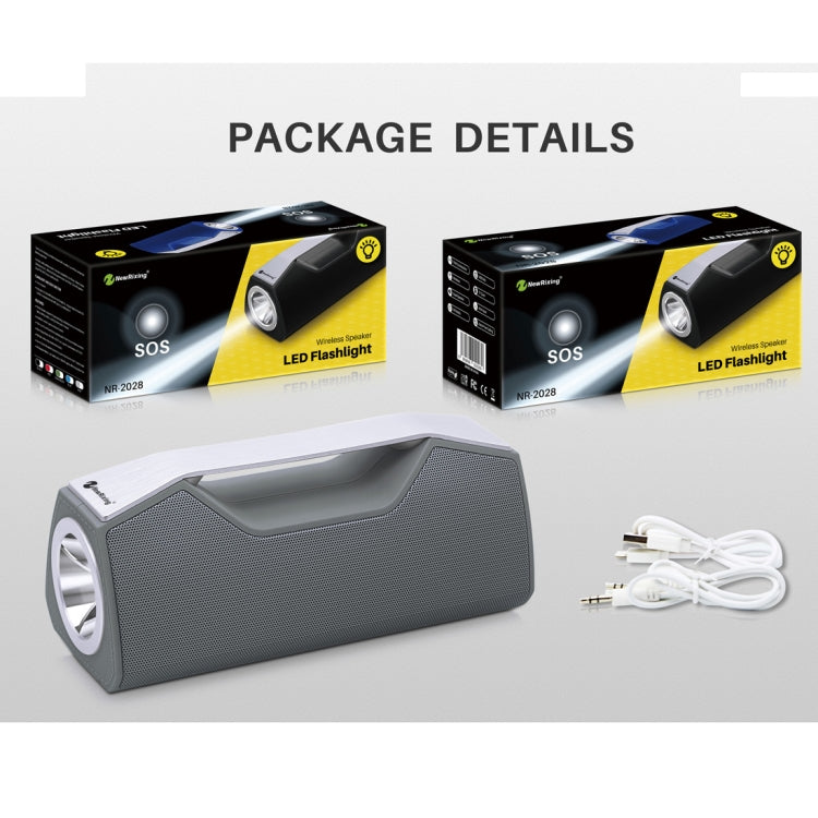 Haut-parleur stéréo Bluetooth sans fil portable NewRixing NR-2028 avec éclairage, support fonction TWS