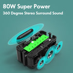 XDOBO X8 Plus Enceinte Bluetooth Sans Fil 80W Subwoofer Extérieur Support TWS & Carte TF & Clé USB, X8 Plus