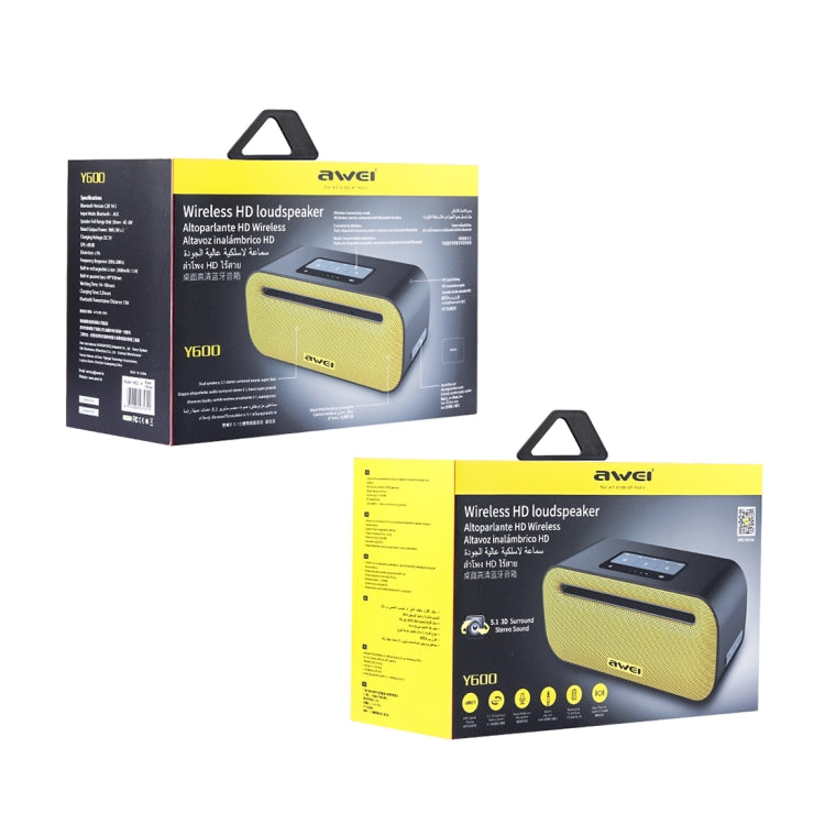 Enceinte Bluetooth sans fil awei Y600 avec son stéréo 3D, micro intégré, prend en charge les cartes TF / AUX / NFC, Y600