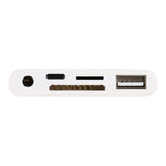 5-en-1 : concentrateur USB 8 broches vers USB et USB-C/Type-C et écouteurs 3,5 mm et lecteur de cartes SD et TF
