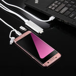Câble adaptateur 3 en 1 Micro USB & 8 broches & Type-C vers HDMI HD 1080P HDTV