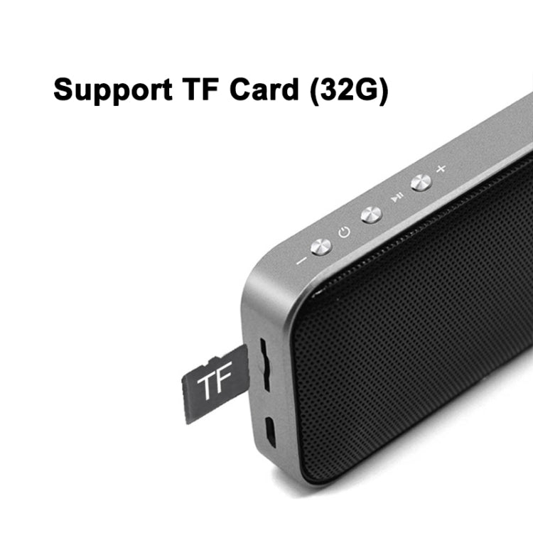 Haut-parleur Bluetooth sans fil portable ultra-plat BT209, compatible carte TF et appels mains libres, argent