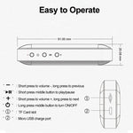 Haut-parleur Bluetooth sans fil portable ultra-plat BT209, compatible carte TF et appels mains libres, argent