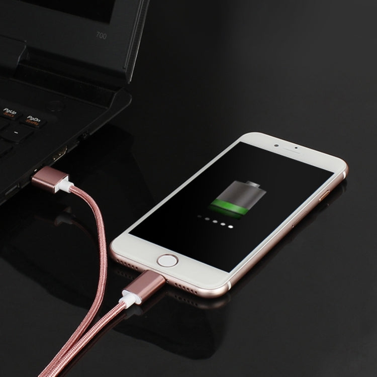 Câble de données magnétique style tressé 2 en 1 Micro USB & 8 broches vers USB 2.0 5V 2A, longueur du câble : 1,2m